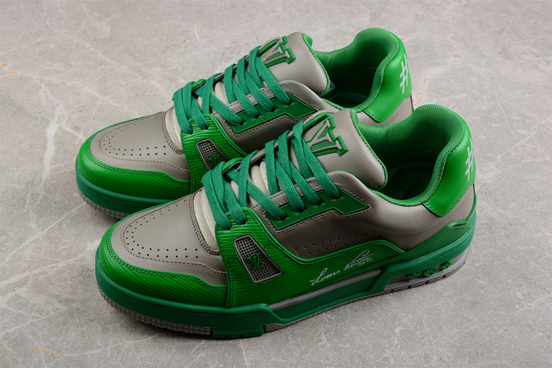 Louis Vuitton [L*V TRAINER SNEAKER LOW GREEN/GREY/GREEN]-[MAN:38-45] - Image 10