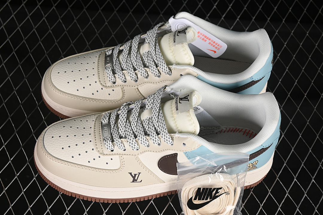 Nike [JJ2508-702]-[AIR FORCE 1 07 LOW LV WHITE/GREY/BLUE/BROWN]-[WOMAN:36-39]-[MAN:40-45] - Image 11