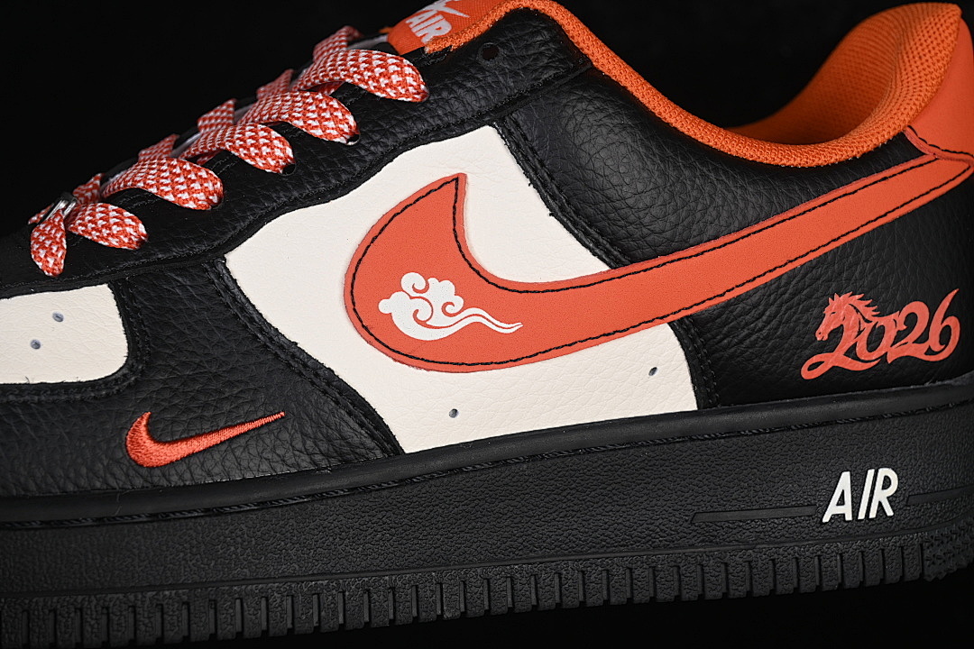 Nike [XD0028-018]-[AIR FORCE 1 07 LOW CASUAL SNEAKERS WHITE/BLACK/ORANGE]-[WOMAN:36-39]-[MAN:40-45] - Image 8