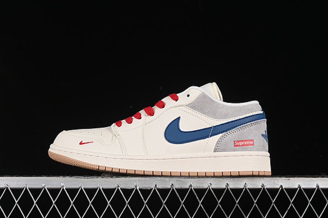 Jordan AIR Jordan 1 LOW SUPREME WHITE/BLUE/RED/GREY · SJ9950-022, photo 1