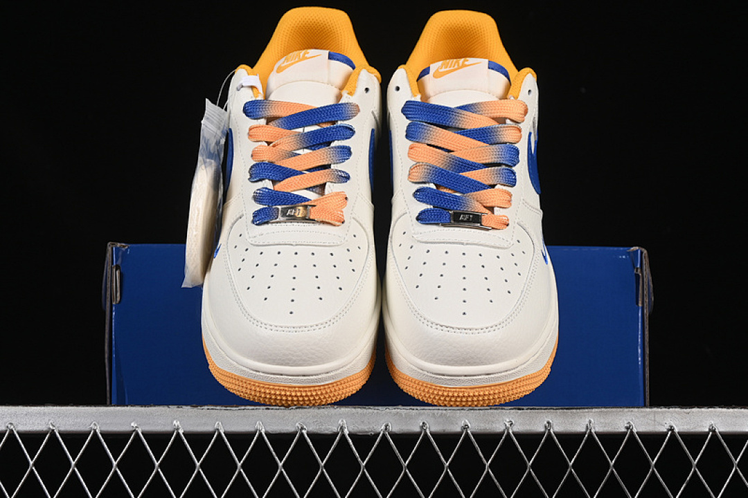 Nike [CS5288-005]-[AIR FORCE 1 07 LOW NBA WHITE/BLUE/YELLOW]-[WOMAN:36-39]-[MAN:40-45] - Image 14
