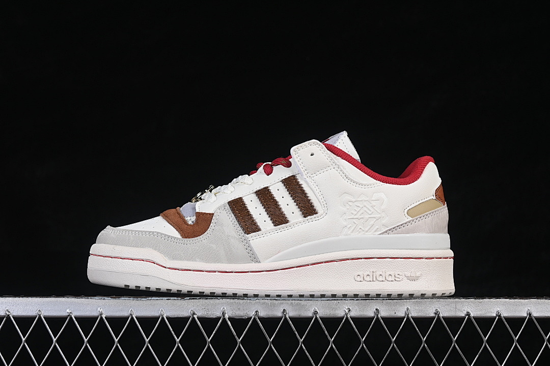 FORUM LOW CL WHITE/RED/BROWN · KJ8751, photo 1
