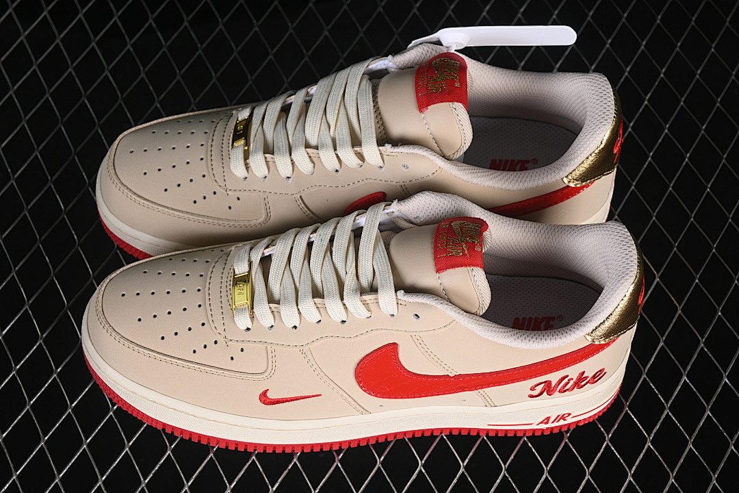 Nike [NH0601-526]-[AIR FORCE 1 07 LOW CASUAL SNEAKERS BROWN/RED]-[WOMAN:36-39]-[MAN:40-45] - Image 11