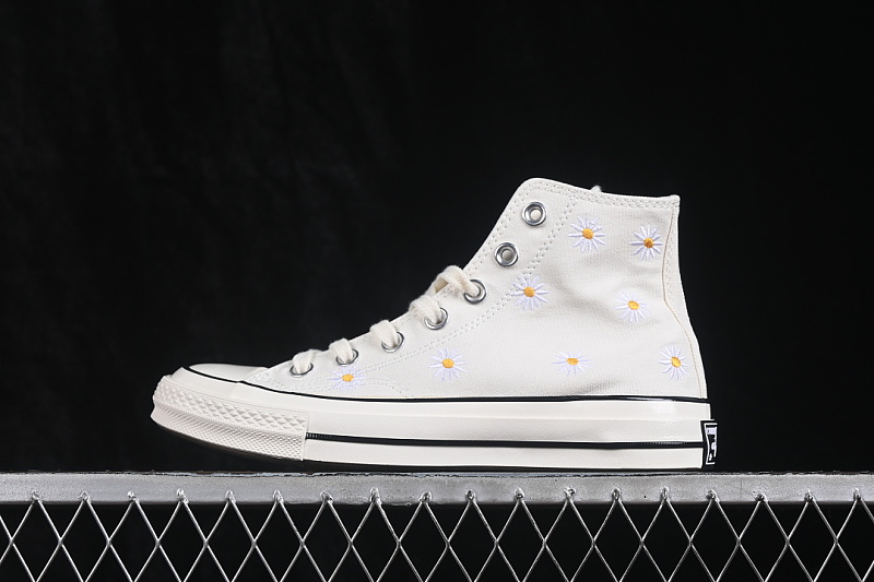 SMALL DAISY HIGH TOP VULCANIZED SHOES WHITE/BEIGE · A16762C, photo 1