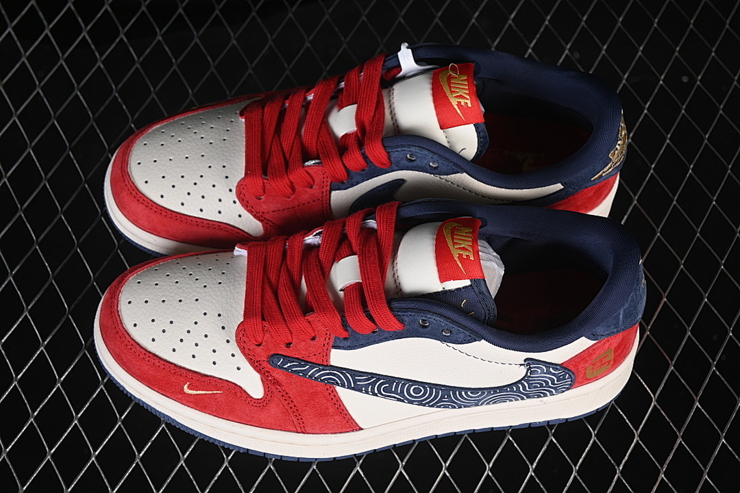 Jordan [HG0026-020]-[FRAGMENT DESIGN AIR JORDAN 1 LOW OG SP WHITE/RED/BLUE]-[WOMAN:36-39]-[MAN:40-45] - Image 3