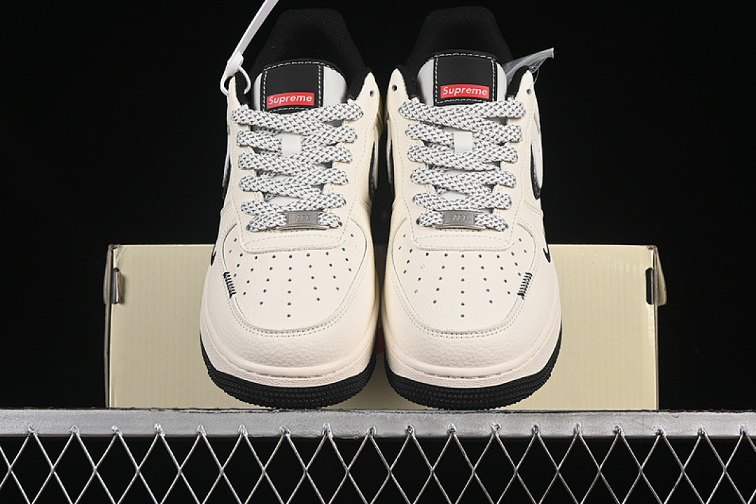 Nike [XS1958-545]-[AIR FORCE 1 07 LOW SUPREME WHITE/GREY/BLACK]-[WOMAN:36-39]-[MAN:40-45] - Image 13