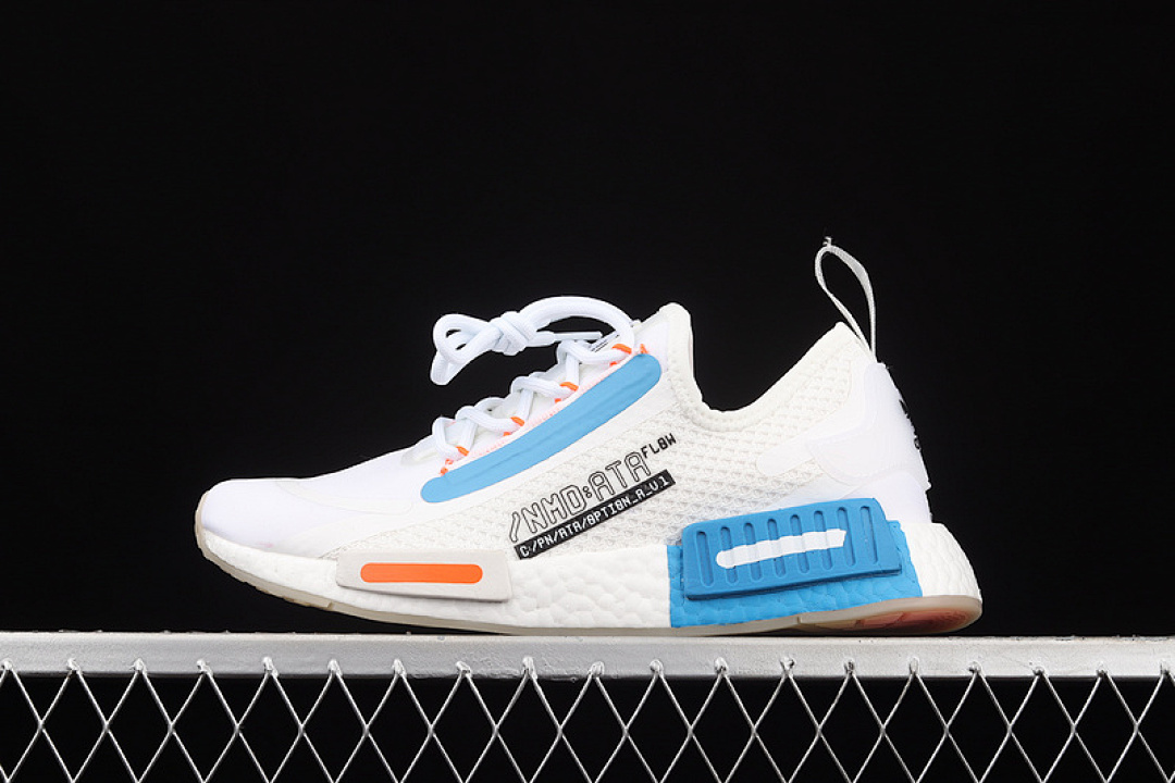 NMD_R1 SPECTOO SHOES FOOTWEAR WHITE/SOLAR RED/SHOCK BLUE · FZ3629, photo 1