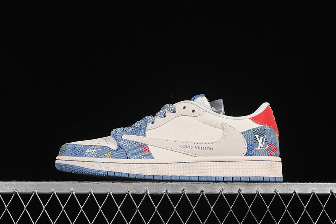 Jordan [FC1688-232]-[TRAVIS SCOTT X FRAGMENT DESIGN AIR JORDAN 1 LOW OG SP WHITE/BLUE/RED]-[36-45], photo 1