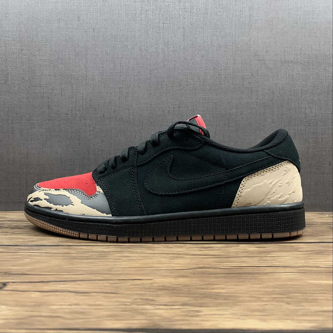 Air Jordan [DN3400-001]-[SOLEFLY X AIR JORDAN 1 LOW CARNIVORE BLACK/KHAKI/RED]-[MAN:40-47.5], photo 1
