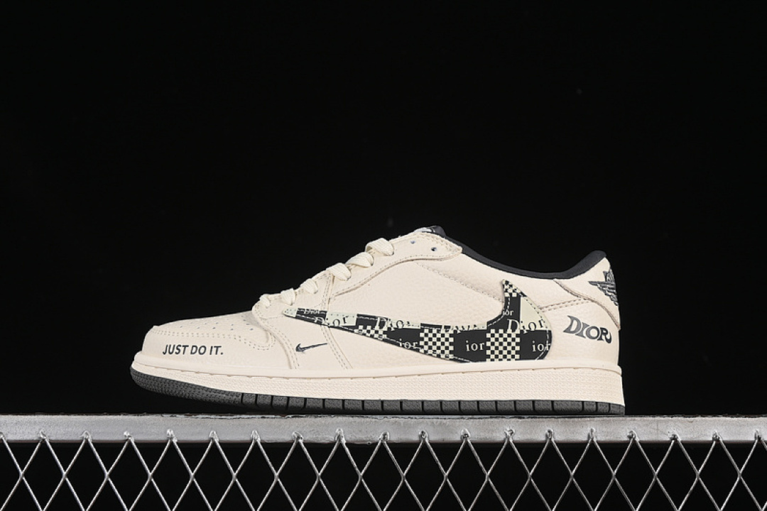 Jordan [LD2025-021]-[TRAVIS SCOTT X FRAGMENT DESIGN AIR JORDAN 1 LOW OG SP WHITE/GREY/BLACK]-[36-45], photo 1