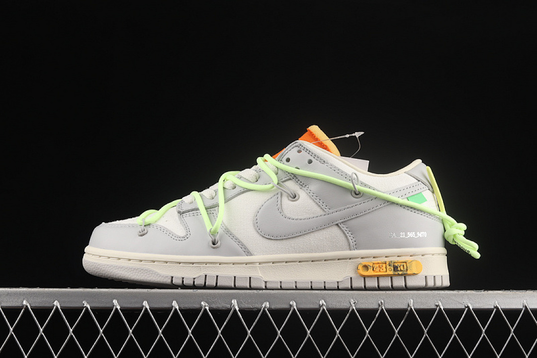 Unbranded [DM1602-128]-[OW X SB DUNK LOW LOT 43 OF 50 SAIL/NEUTRAL GREY/BARELY VOLT]-[UNISEX:36-47.5], photo 1