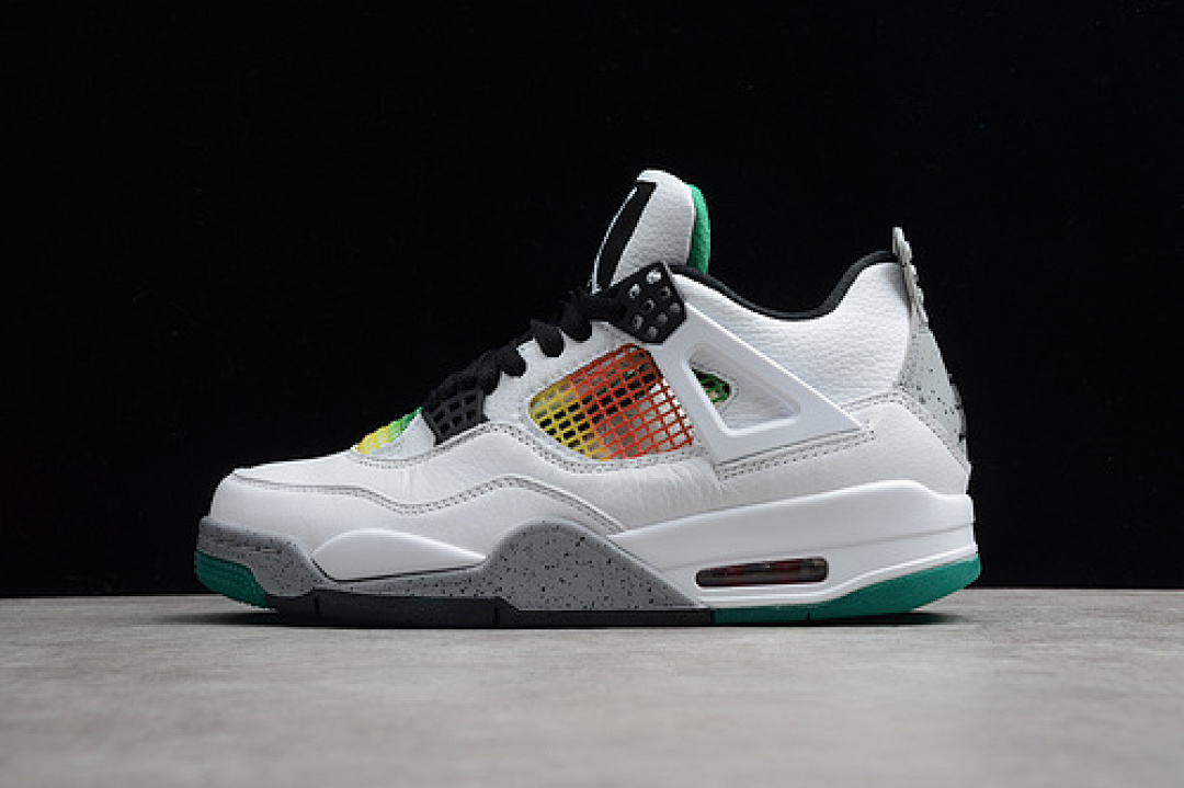 Jordan AIR Jordan 4 RETRO RASTA WHITE/BLACK-UNIV RED-LUCID GREEN · AQ9129-100, photo 1