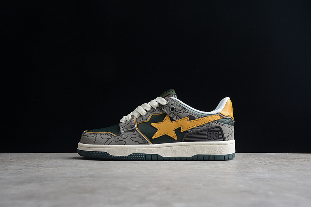 Bape Bape STA TO LOW BLACK/GREY/YELLOW · 1H80191007, photo 1