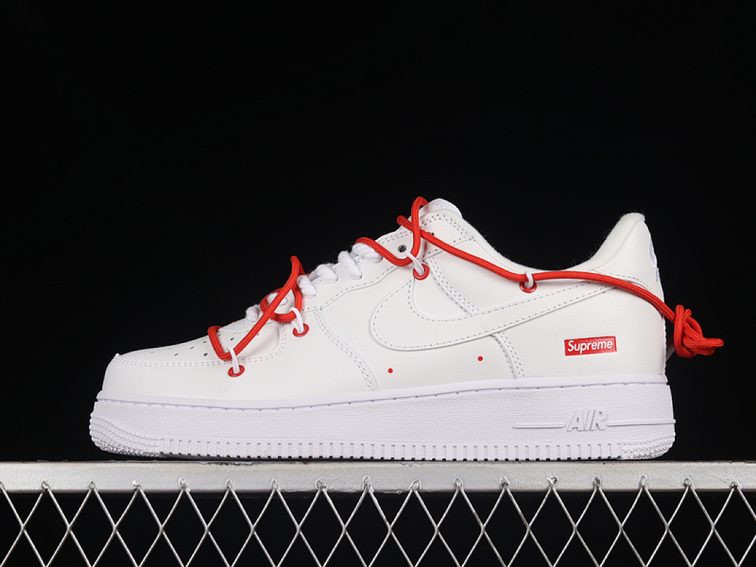 Nike [CU9225-101]-[SUPREME X AIR FORCE 1 LOW WHITE/WHITE/RED]-[WOMAN:36-39]-[MAN:40-47.5], photo 1