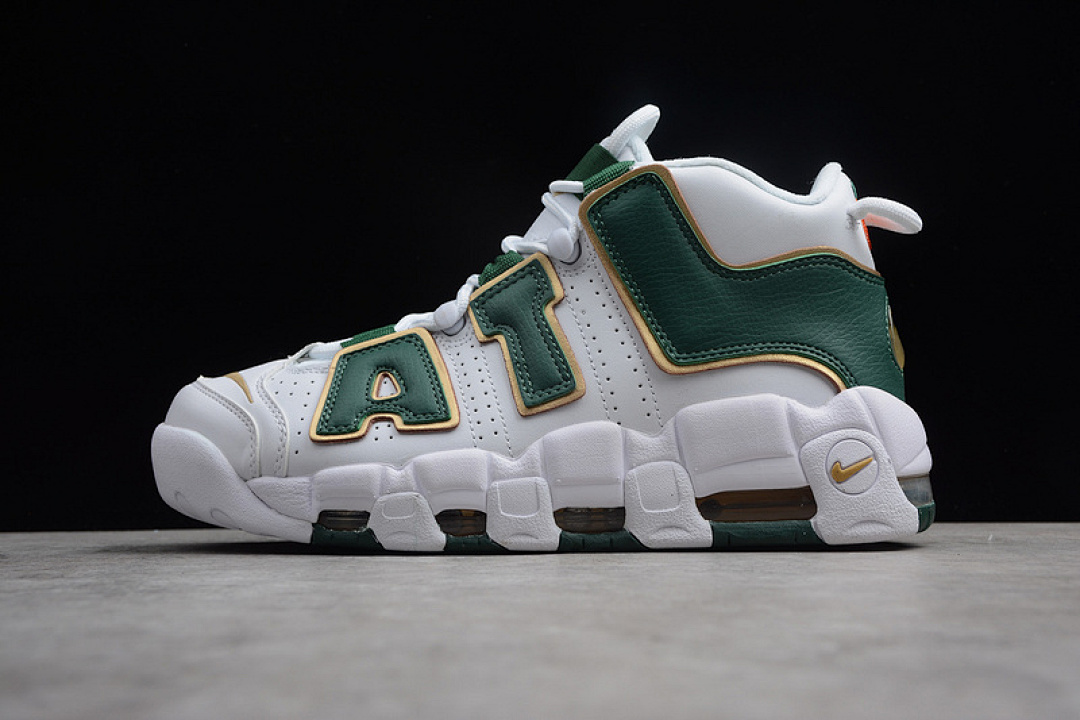 Nike Nike AIR MORE UPTEMPO ATLANTA WHITE/GORGE GREEN-METALLIC GOLD · AJ3139-100, photo 1