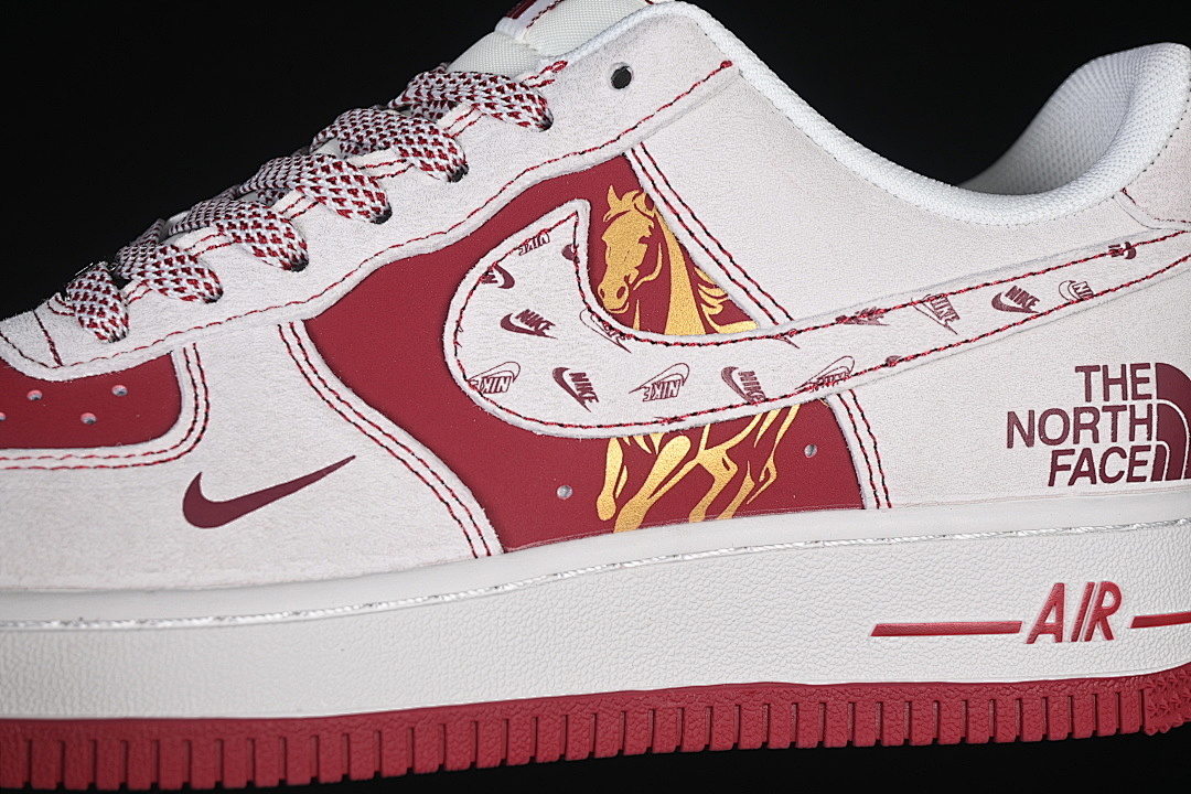 Nike [JP2026-137]-[AIR FORCE 1 07 LOW CASUAL SNEAKERS WHITE/RED/GOLD]-[WOMAN:36-39]-[MAN:40-45] - Image 8