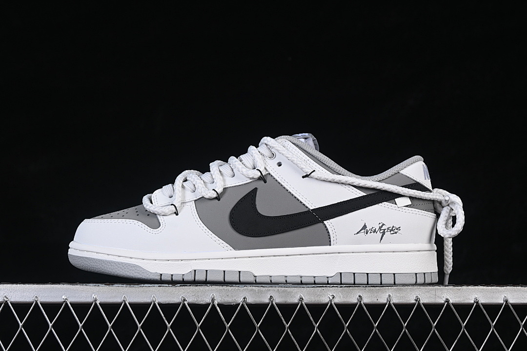 Nike DUNK LOW CASUAL SNEAKERS BLACK/WHITE/DARK GRAY · WG0510-061, photo 1