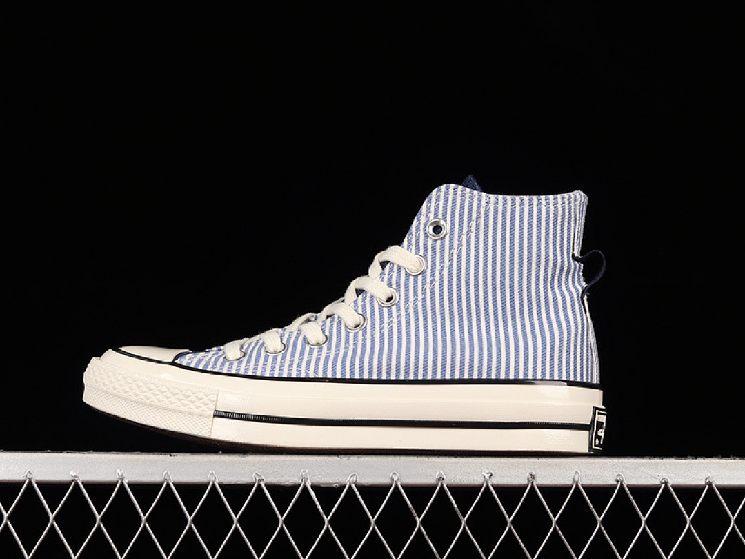 Converse [A00472C]-[CHUCK 70 HIGH WASHED INDIGO HICKORY STRIPES INDIGO/EGRET/BLACK], photo 1