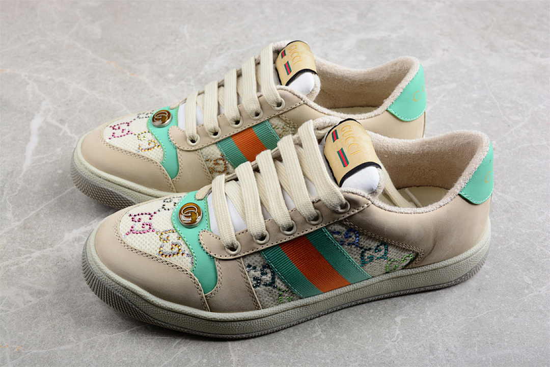Gucci [GU*CCI DISTRESSED SCREENER SNEAKERS LIGHT KHAKI/GREEN/RED]-[WOMAN:35-39] - Image 10