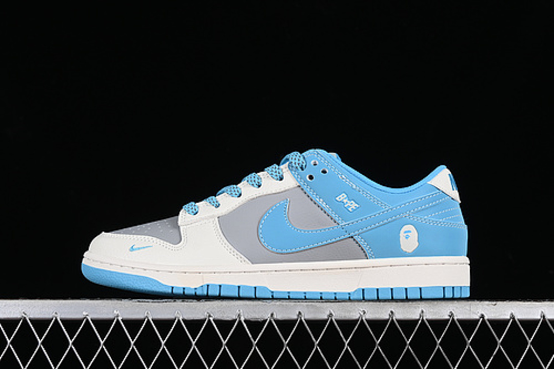 Bape [BB8969-002]-[SB DUNK LOW BAPE WHITE/GREY/BLUE]-[WOMAN:36-39]-[MAN:40-45], photo 1