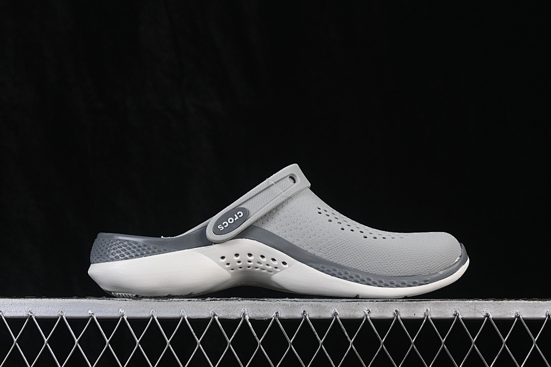Crocs [LITERIDE 360 CLOG FASHIONABLE ROUND TOED DARK GRAY/GREY/WHITE]-[WOMAN:36-39]-[MAN:40-46] - Image 9