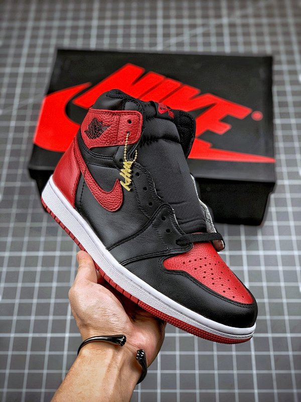 Jordan ORIGINAL QUALITY AIR Jordan 1 RETRO HIGH OG BANNED 2016 BLACK/VARSITY RED-WHITE · 555088-001, photo 1