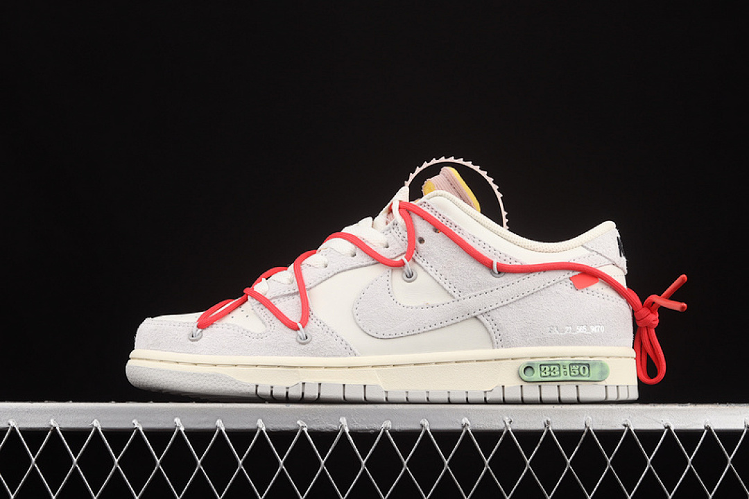 Off-White [DJ0950-118]-[OW X SB DUNK LOW LOT 33 OF 50 SAIL/NEUTRAL GREY/CHILE RED]-[UNISEX:36-46], photo 1