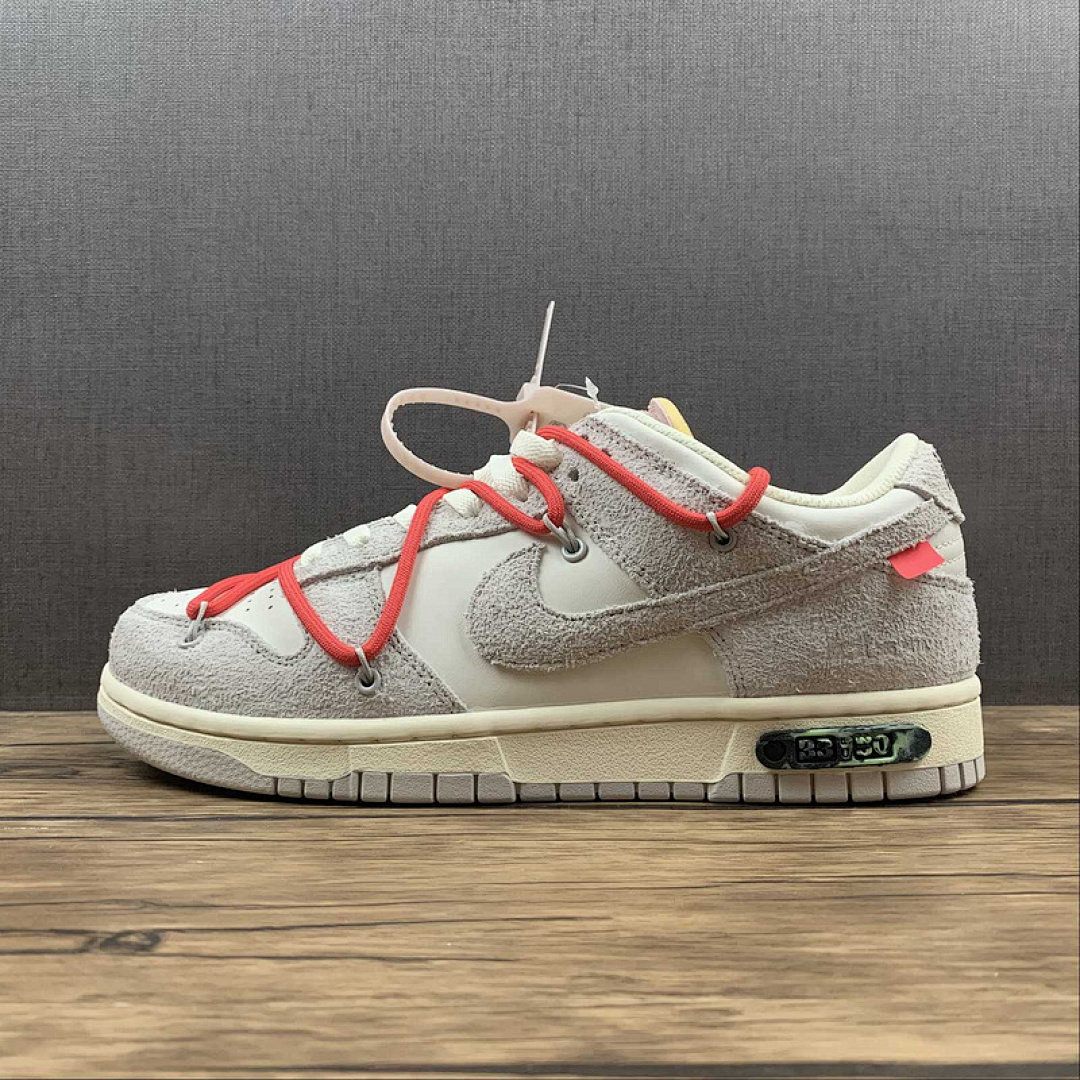 Off-White [DJ0950-118]-[OW X SB DUNK LOW LOT 33 OF 50 SAIL/NEUTRAL GREY/CHILE RED]-[UNISEX:35.5-47.5], photo 1