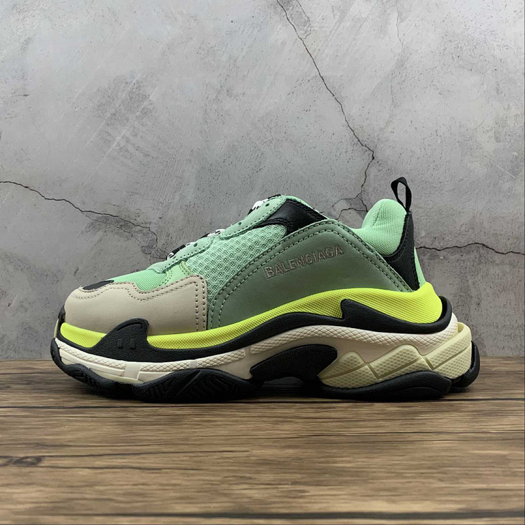 [Balenciaga TRIPLE S SNEAKER DADSHOE GREEN/YELLOW/BEIGE]-[WOMAN:35-39]-[MAN:40-46], photo 1
