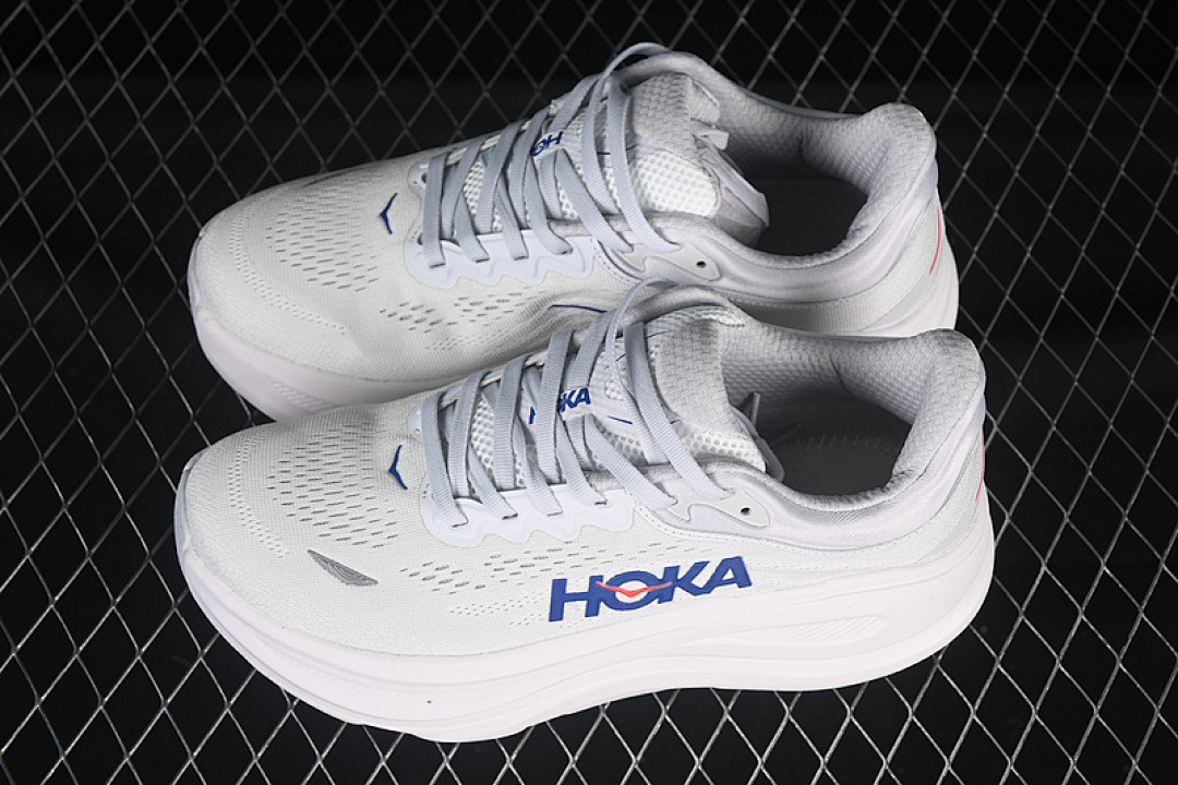On Running [1162011 CYLT]-[HOKA ONE BONDI 9 WHITE/GREY/BLUE]-[WOMAN:36-39]-[MAN:40-45] - Image 11
