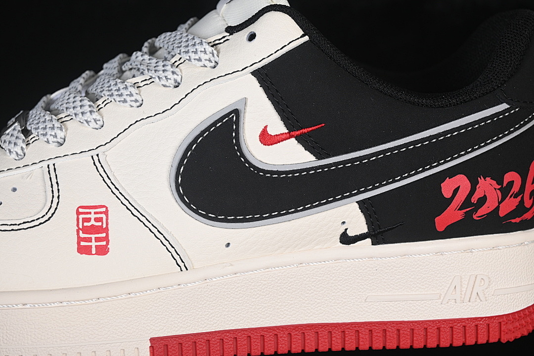 Nike [MZ9588-836]-[AIR FORCE 1 07 LOW CASUAL SNEAKERS WHITE/ BLACK/RED]-[WOMAN:36-39]-[MAN:40-45] - Image 8