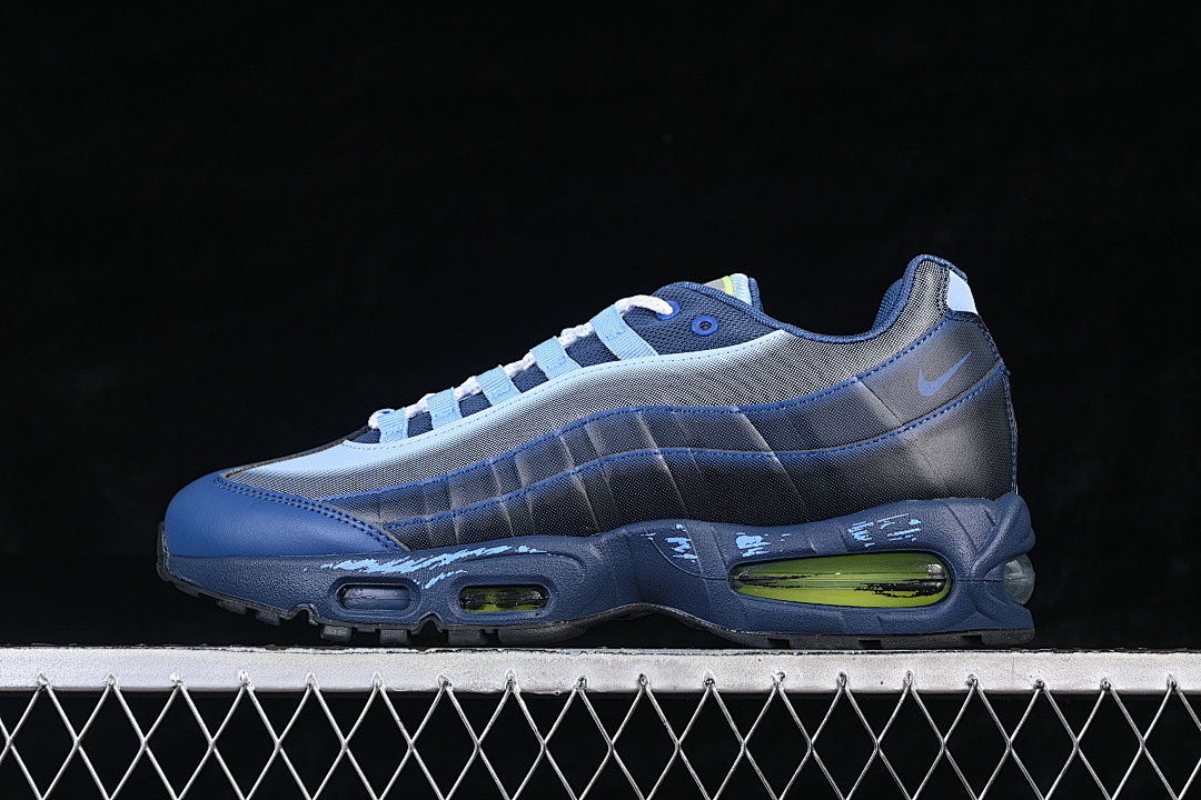 Nike AIR MAX 95 AIR CUSHION SHOES NAVY BLUE/BLACK/GREEN · II7404-400, photo 1