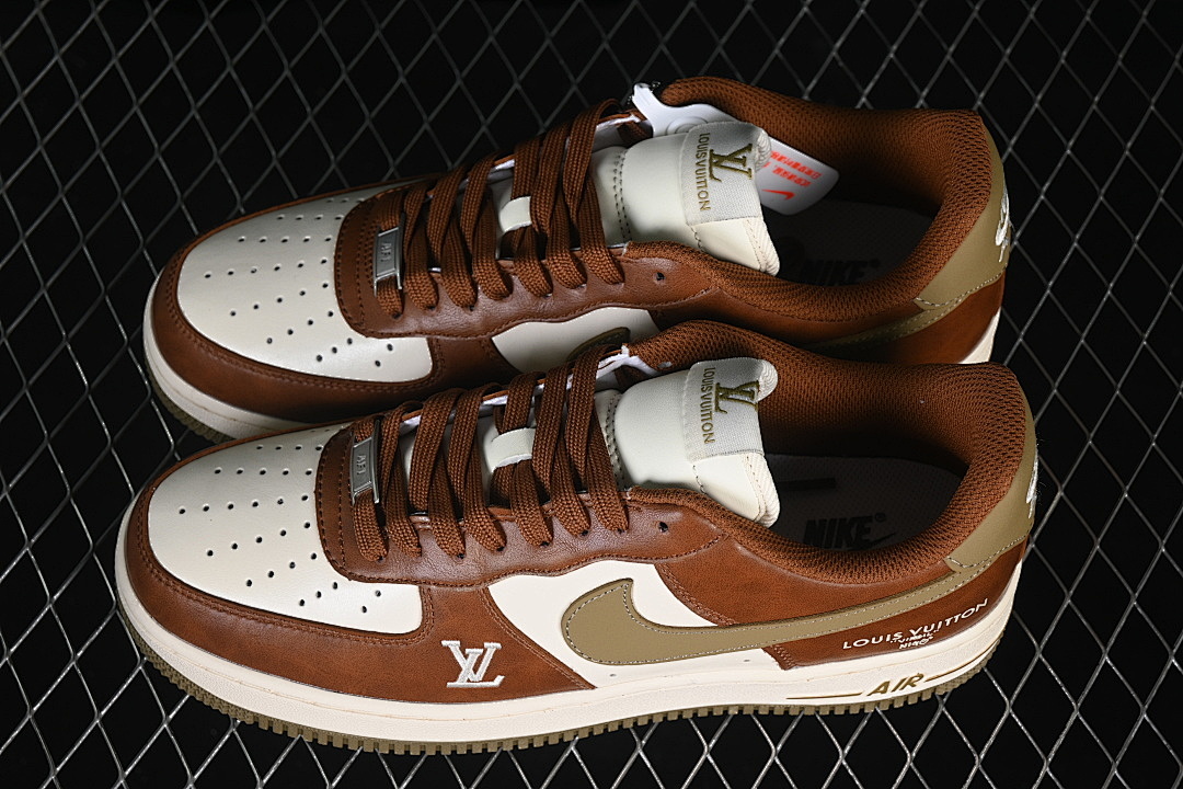 Nike [NH0601-590]-[AIR FORCE 1 07 LOW LOW-TOP CASUAL SNEAKERS WHITE/BROWN]-[WOMAN:36-39]-[MAN:40-45] - Image 11