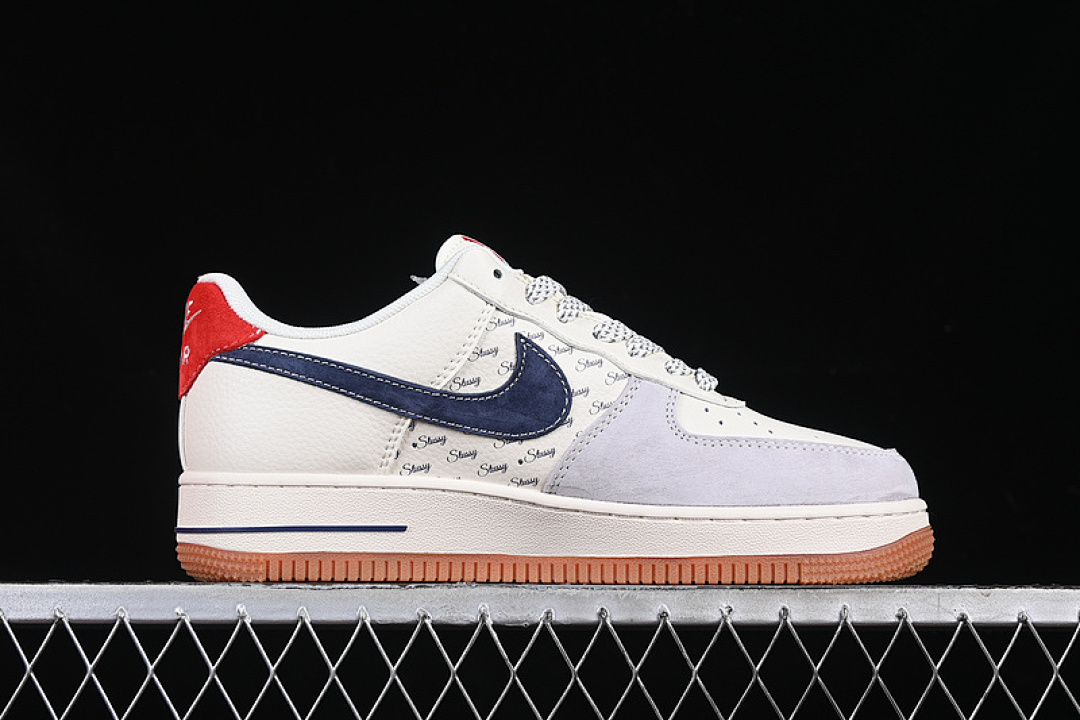 Nike [XS1958-502]-[AIR FORCE 1 07 LOW WHITE/GREY/RED/BLUE]-[WOMAN:36-39]-[MAN:40-45] - Image 16
