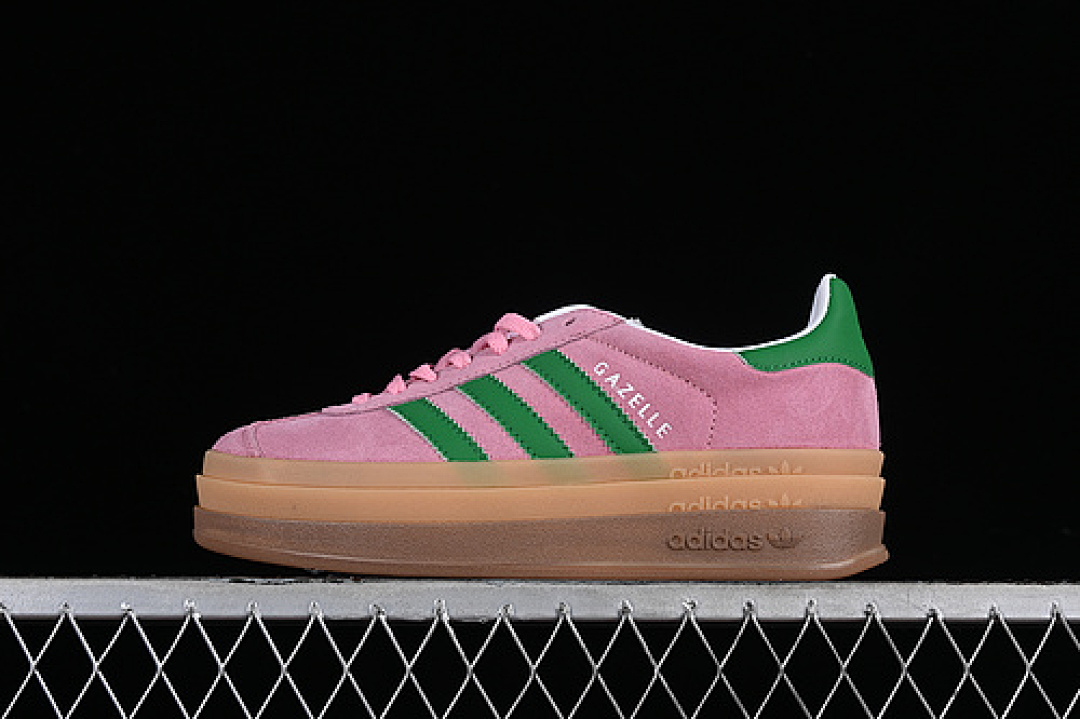 Adidas ORIGINALS GAZELLE BOLD TRUE PINK/GREEN/CLOUD WHITE · IE0420, photo 1