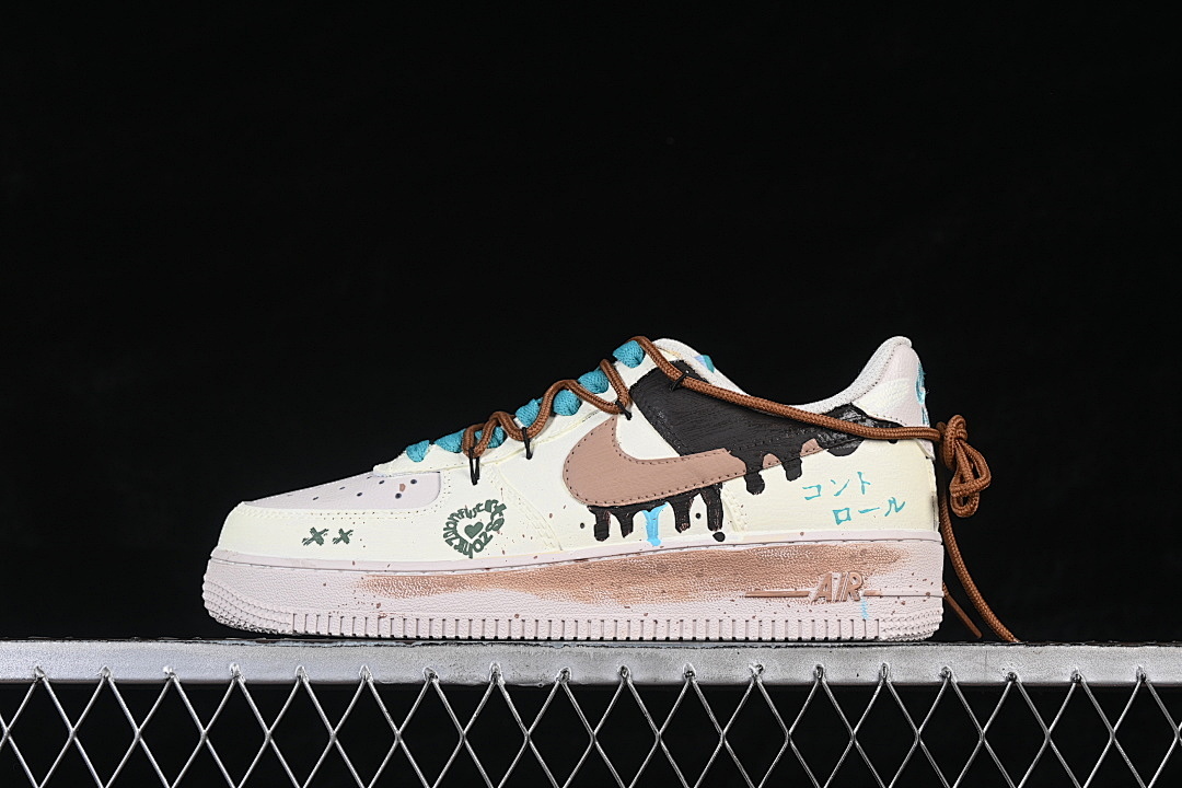 Nike Nike AIR FORCE 1 07 LOW BEIGE/WHITE/BLUE/BROWN/BLACK · DZ1382-121, photo 1