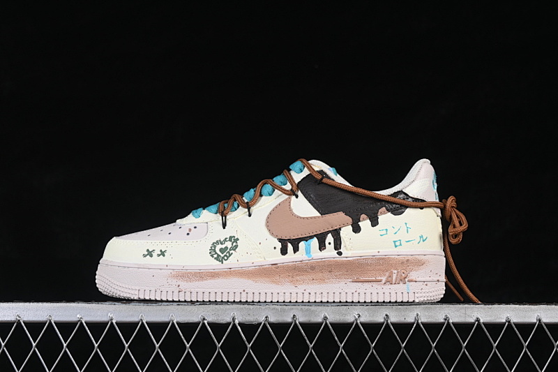 Nike Nike AIR FORCE 1 07 LOW BEIGE/WHITE/BLUE/BROWN/BLACK · DZ1382-121, photo 1
