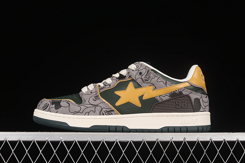 Bape HUMAN MADE Bape STA SK8 TO NIGO GREY/YELLOW/BEIGE · 1G70191035, photo 1