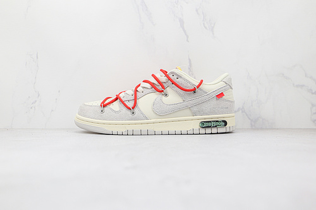Unbranded [DJ0950-118]-[OW X SB DUNK LOW LOT 33 OF 50 SAIL/NEUTRAL GREY/CHILE RED]-[UNSIEX:36-46], photo 1