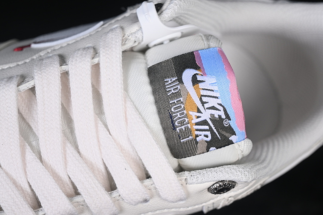 Nike [IQ1119-011]-[AIR FORCE 1 07 LOW CASUAL SNEAKERS WHITE/RED/BEIGE]-[WOMAN:36-39]-[MAN:40-45] - Image 8