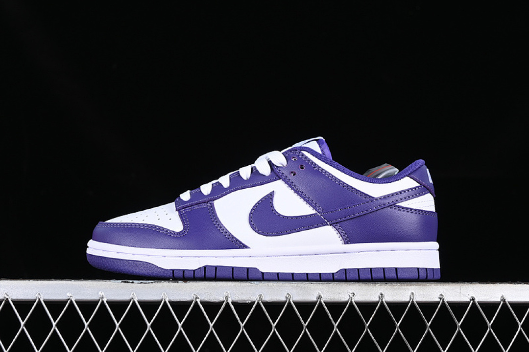 Purple Nike SB DUNK LOW WHITE/WHITE/COURT PURPLE · DD1391-104, photo 1