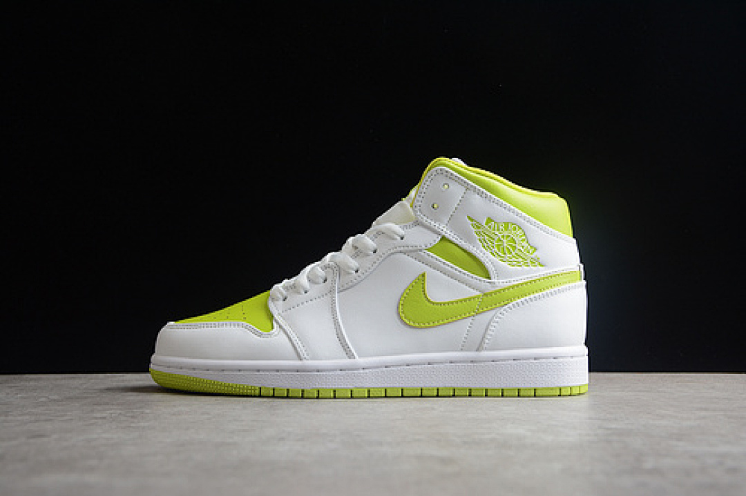 Jordan AIR Jordan 1 MID WHITE/LIME · BQ6472-131, photo 1