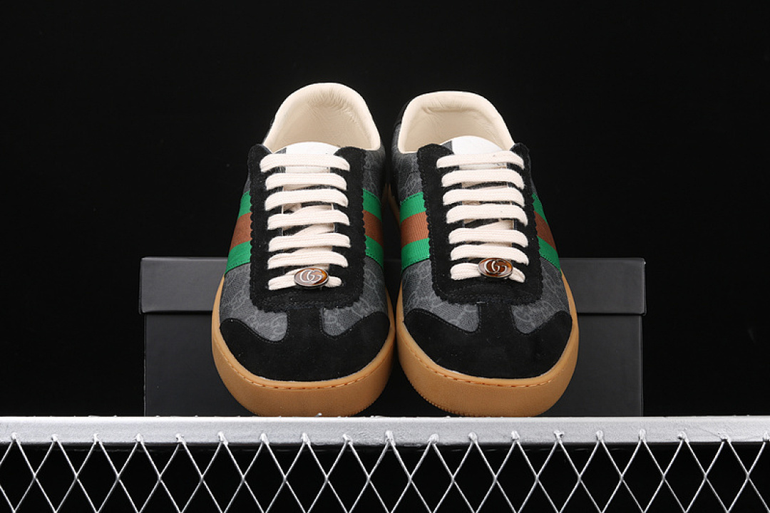 Gucci [GU*CCI ACE EMBROIDERED LOW-TOP SNEAKER BLACK/GREY]-[UNISEX:38-44] - Image 4