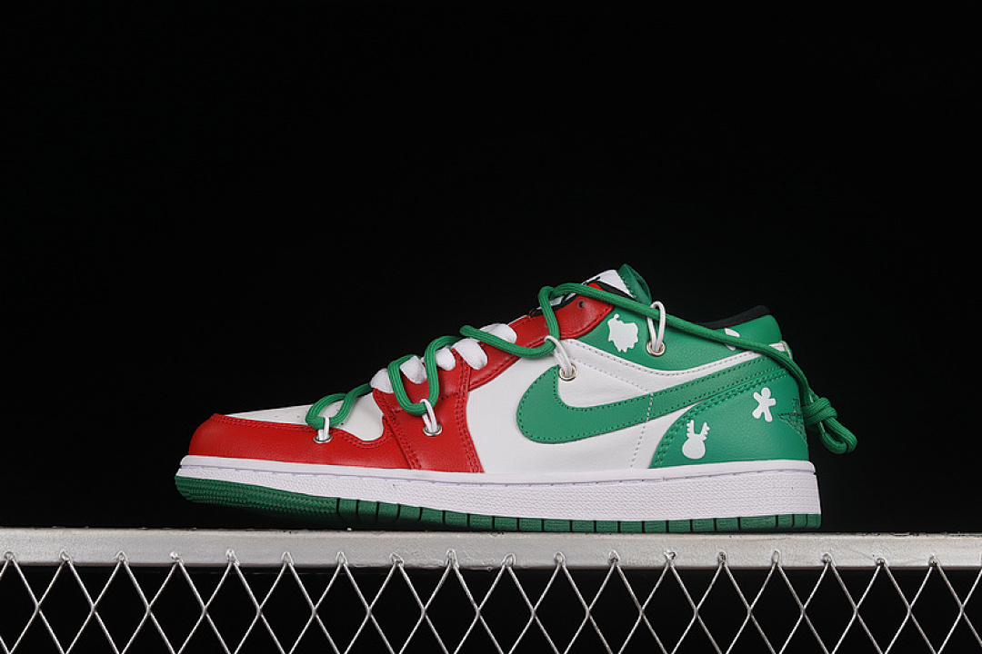 Jordan [553558-129]-[AIR JORDAN 1 LOW WHITE/GREEN/RED]-[WOMAN:36-39]-[MAN:40-46], photo 1