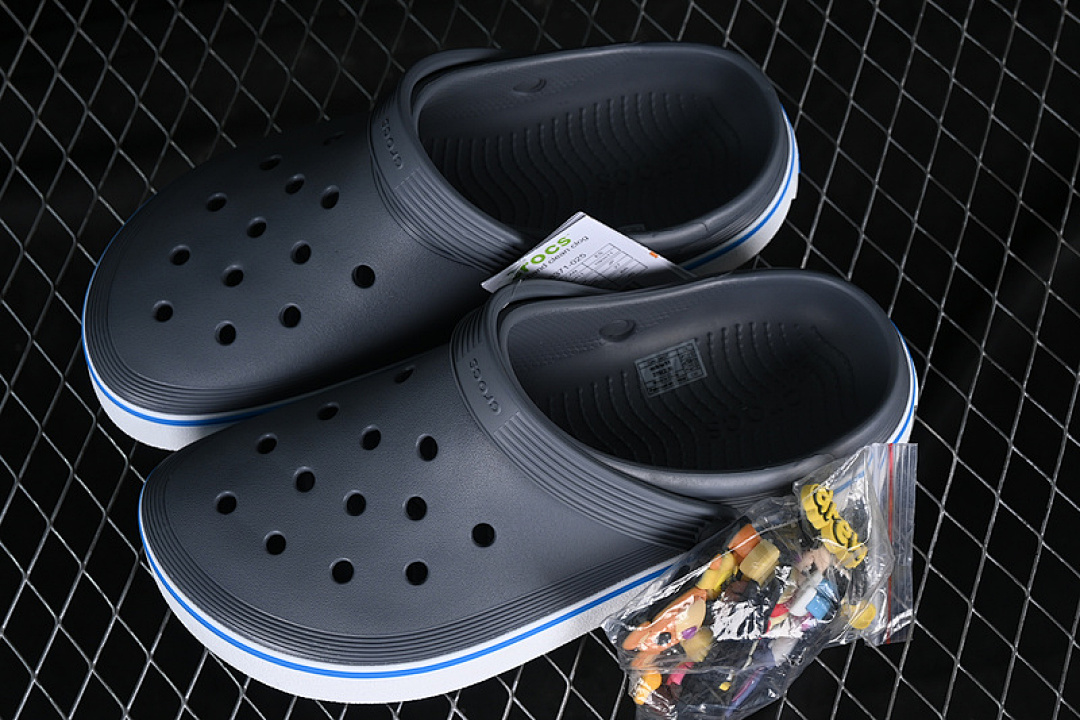 Crocs [CTOCS FLAT HOLE SANDALS GREY/WHITE]-[WOMAN:34-39]-[MAN:40-46] - Image 6