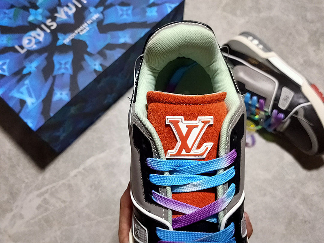 Louis Vuitton [L*V 2021 TRAINER SNEAKERS GREY/BLACK/MULTI-COLOR]-[MAN:38-45] - Image 7