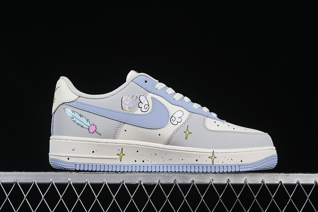 Nike [DB3301-711]-[AIR FORCE 1 07 LOW CHERUB WHITE/GREY/BLUE/GOLD]-[WOMAN:36-39]-[MAN:40-45] - Image 16