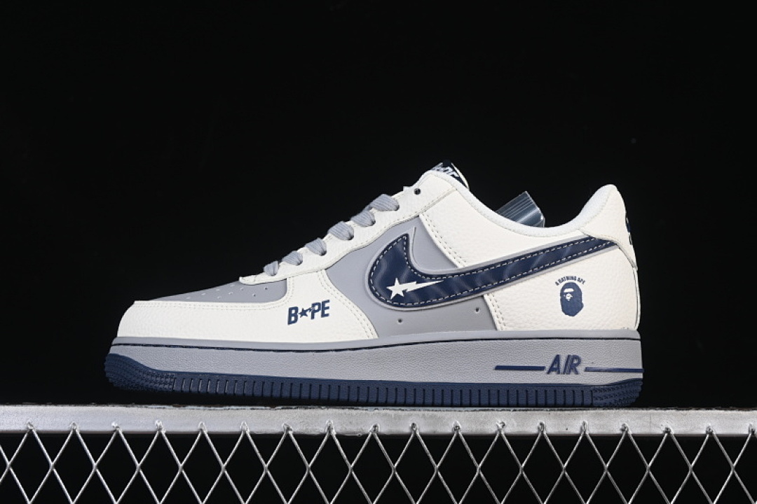 Nike [SM6668-111]-[AIR FORCE 1 07 LOW CASUAL SNEAKERS BLUE/WHITE/GREY]-[WOMAN:36-39]-[MAN:40-45], photo 1