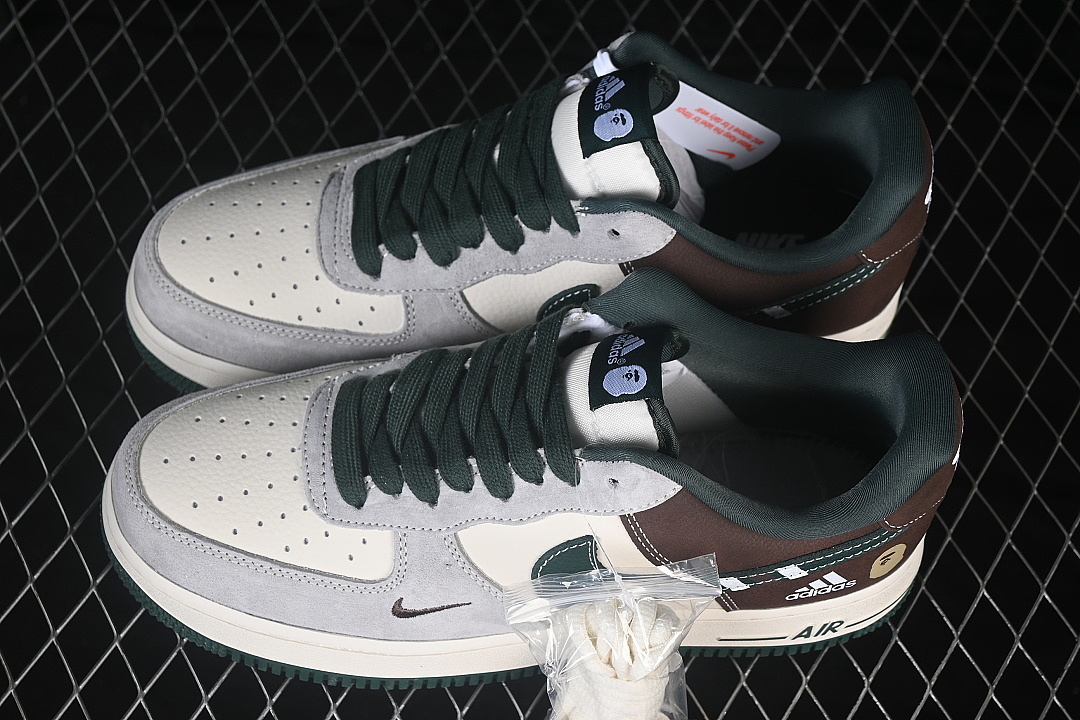 Nike [DW8806-012]-[AIR FORCE 1 07 LOW CASUAL SNEAKERS WHITE/GREY/BROWN]-[WOMAN:36-39]-[MAN:40-45] - Image 11