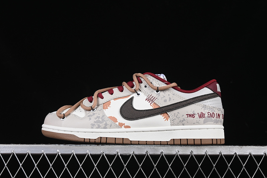 Nike DUNK LOW SB WHITE/GREY/RED/BROWN · FB7160-161, photo 1